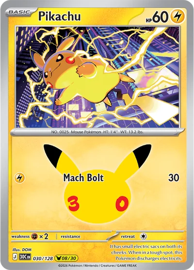 ピカチュウ HP50 ポケモンカード No.023 ピカチュウ 023 - 30th Celebration カード図鑑